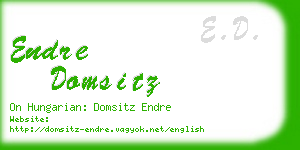 endre domsitz business card